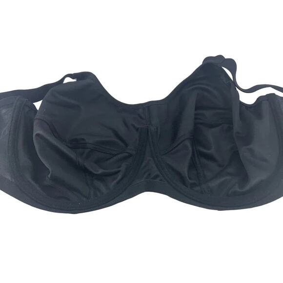 Elomi Energise Black Sports Bra Solid Black Womens Size 42DDD - Picture 2 of 6